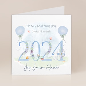 Christening Card | Boys Christening Card 2024 | Christening Gift