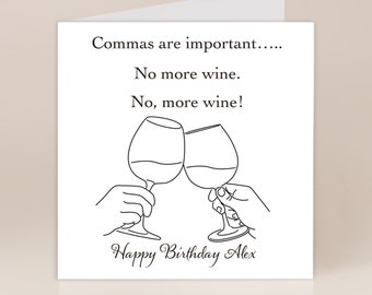 Tarjeta de cumpleaños masculina / Tarjeta de cumpleaños divertida Humorística / Tarjeta de cumpleaños amante del vino / Tarjeta de cumpleaños para él