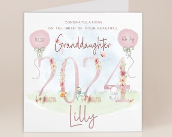 New Granddaughter Card | Congratulations on your new Granddaughter Card | New Grandparents | New Baby Girl