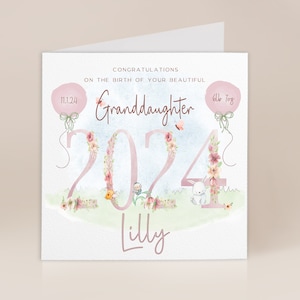 New Granddaughter Card | Congratulations on your new Granddaughter Card | New Grandparents | New Baby Girl