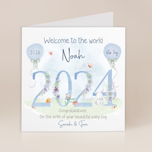 New Baby Boy 2024 | Welcome To The World | New Parents Card | Grandson | Nephew | Baby Boy Card