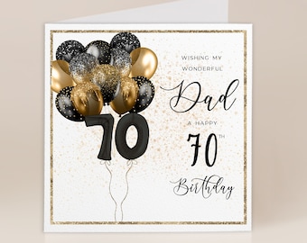 Dad 70th Birthday Card |  Dad Birthday Gift | Happy Birthday Dad