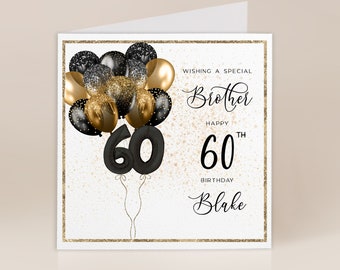 Brother 60th Birthday Card |  Brother Birthday Gift | Happy Birthday Brother | Football and Beer design