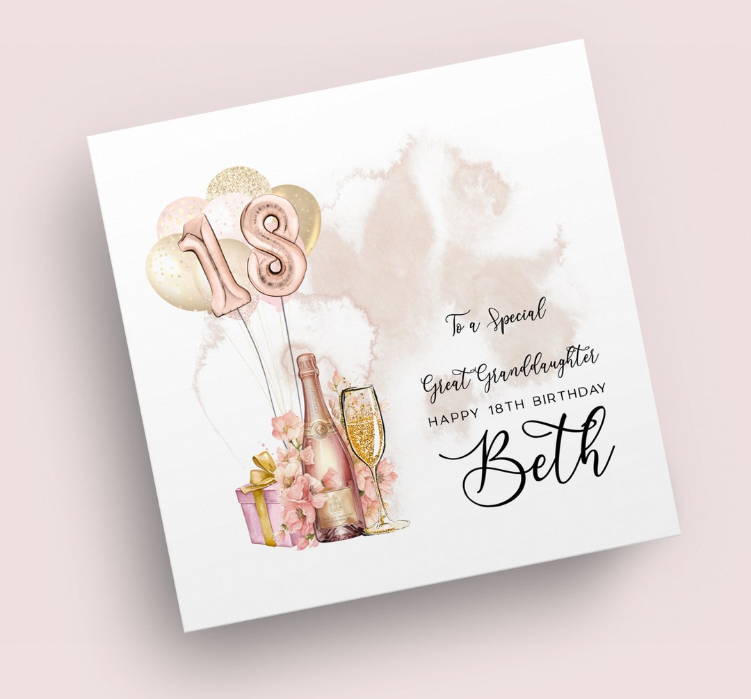 Great Granddaughter 18th Birthday Card | Personalised 18th Birthday ...