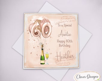 60th Birthday Card | Birthday Card For Her | Greetings Card | Birthday Card | Sixty | Sixtieth Birthday Card | Sister Friend Mum Auntie