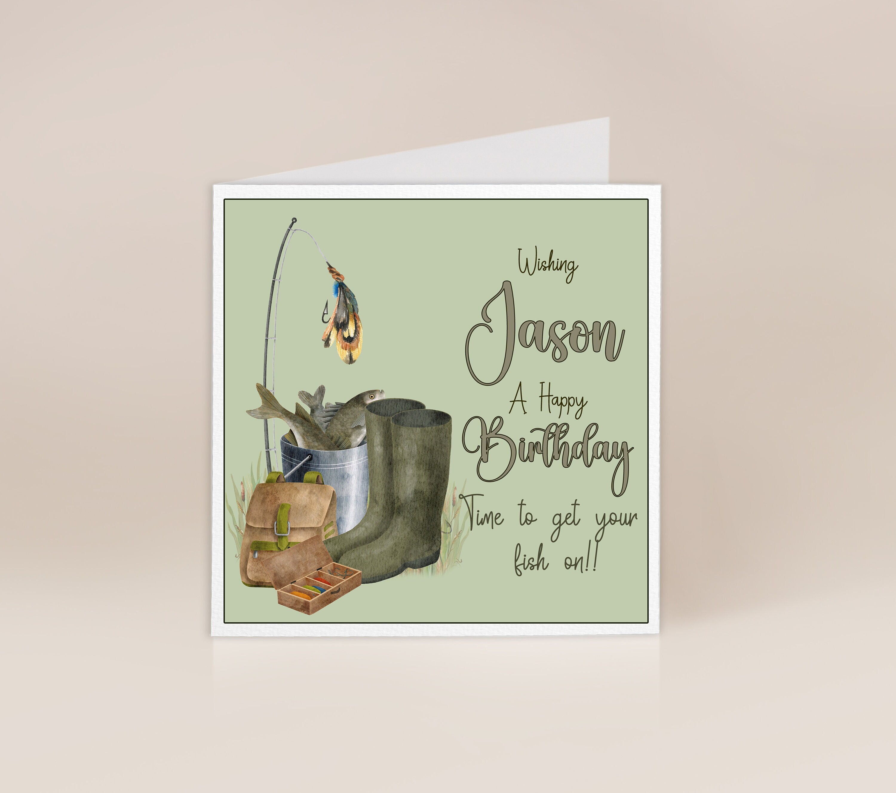 Male Birthday Card Funny Birthday Card Humorous Fishing Birthday Card ...