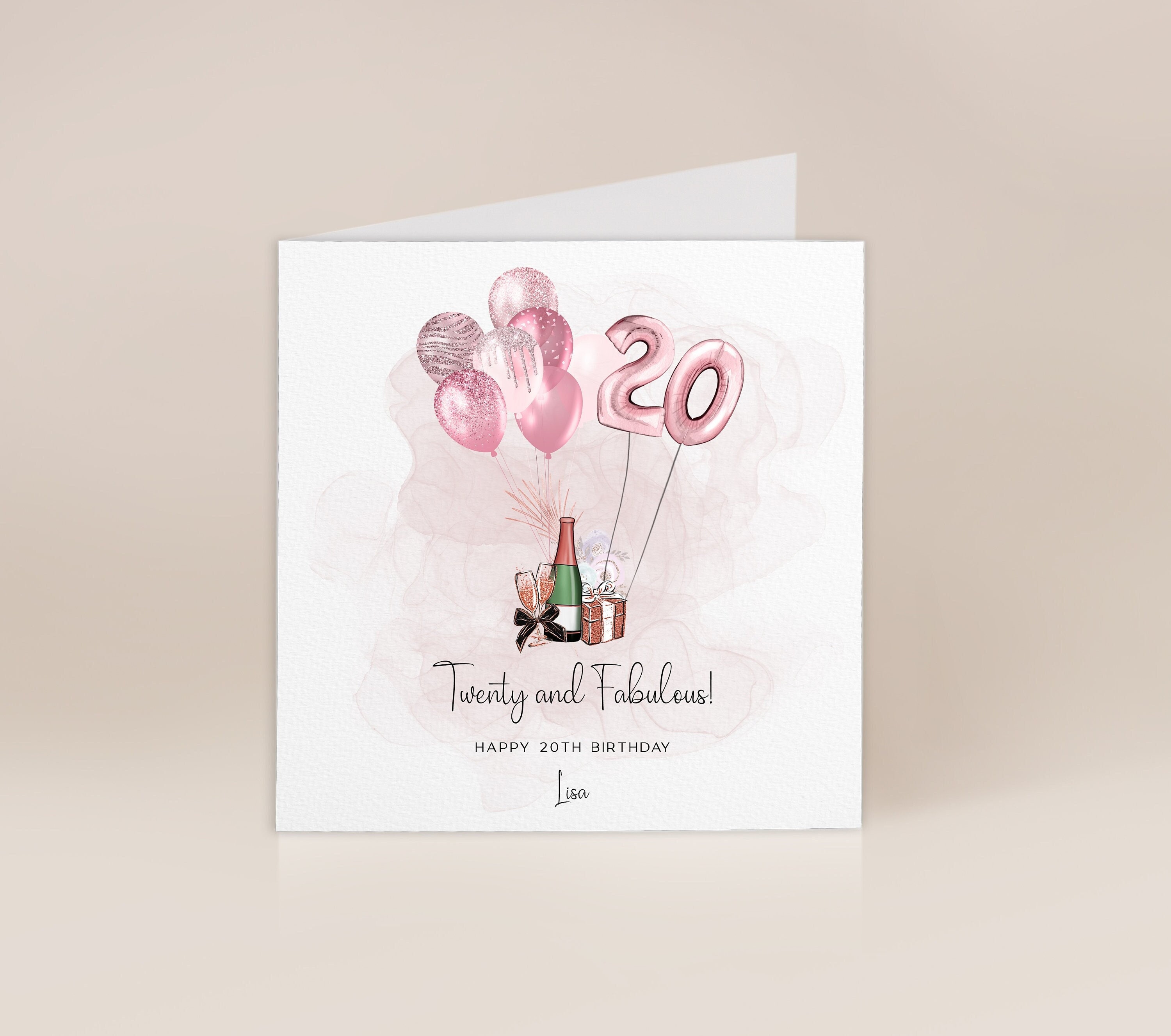 Happy 20th Birthday, 20th Birthday Gifts for Women, 20 Birthday Card, 20  Years Old, 20th Daughter Gift, Born in 2001, 20th Friend Gift 