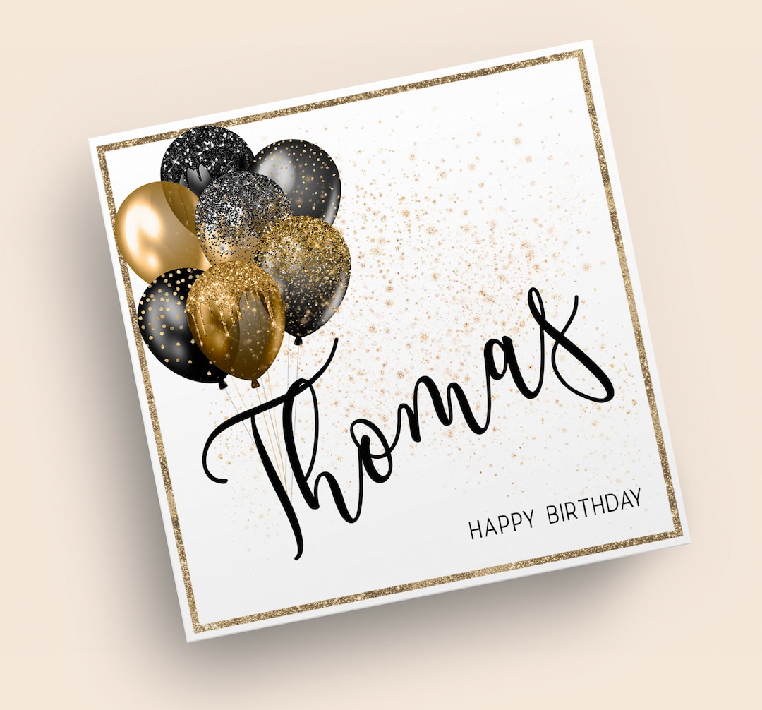 Happy Birthday Black And Gold Foil Card - View #8