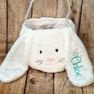 Custom Easter Bunny Baskets embroidered | embroidered Easter basket | personalized Easter basket | Easter bunny