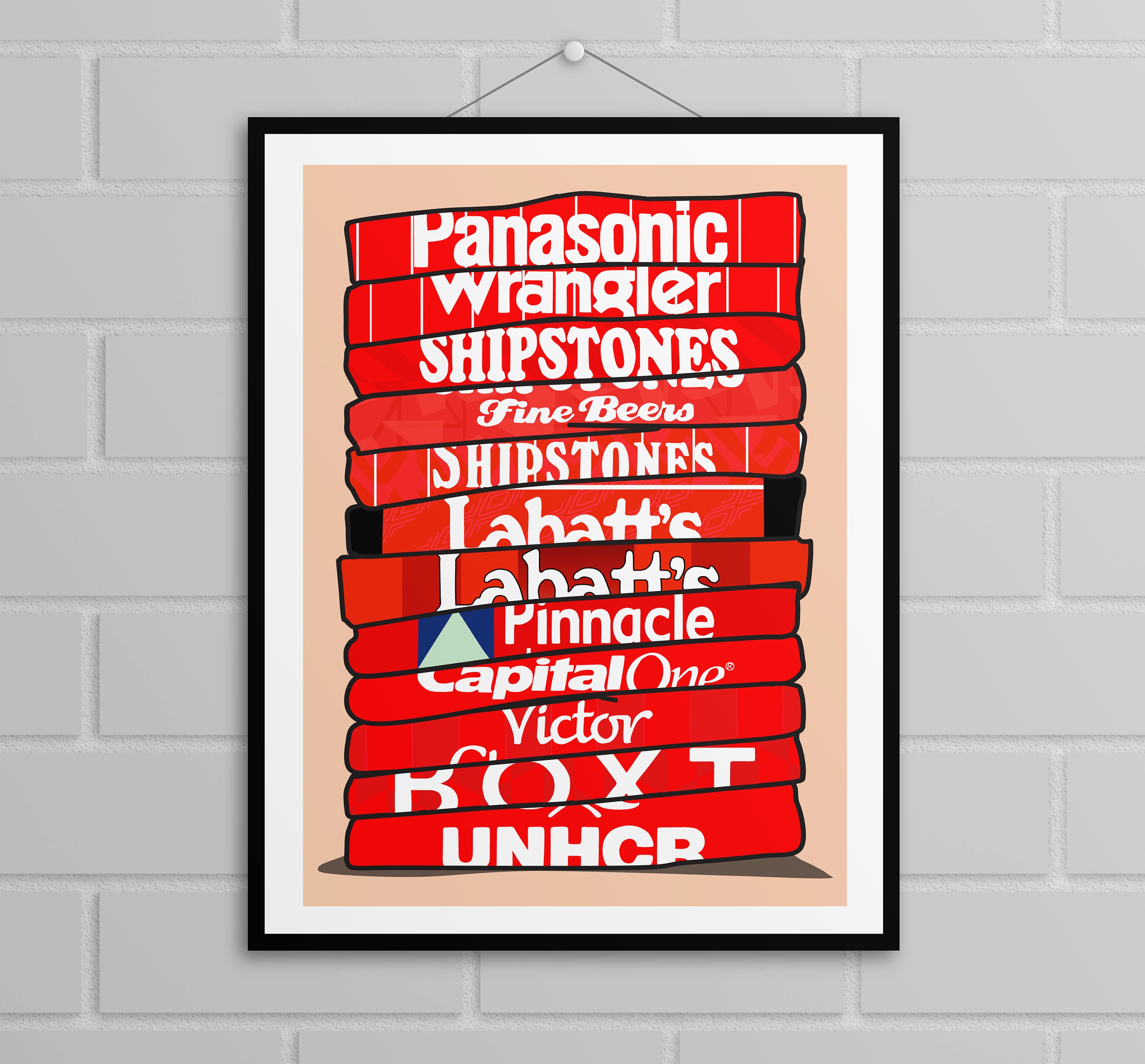 Nottingham Forest Shirt Stack Print Unframed - Etsy UK