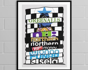 Newcastle United - Shirt Stack Print Unframed