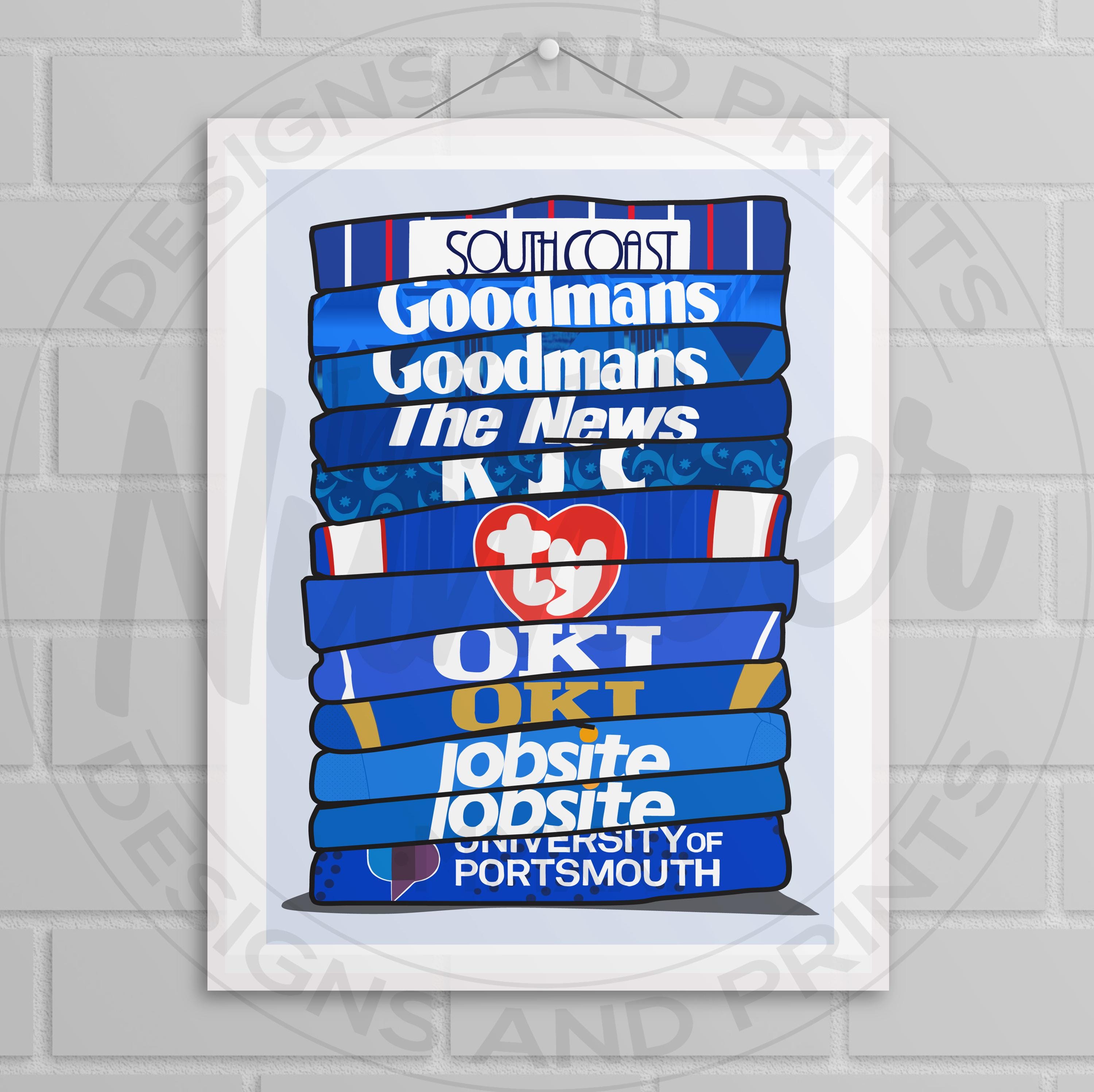 White Cotton Cards Geburtstagskarte – Motiv Portsmouth Pompey FC – 52 Stück Mit Umschlägen, 16x16 Cm