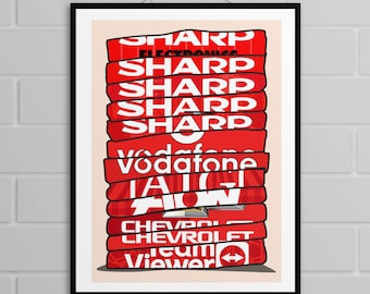 Manchester United - Shirt Stack Print Unframed