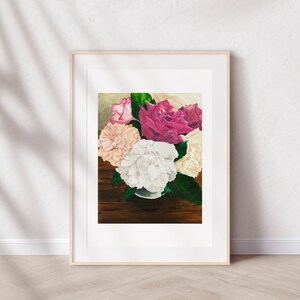 &quot;Cottage Roses&quot;, Blumen Wandkunst, Stillleben Malerei, Englische Rosen, Kunstdruck/Poster