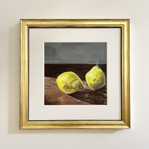 Impresión de arte de &quot;La Luz&quot;, pintura de naturaleza muerta, arte de frutas, pintura de pera, decoración de pared de cocina