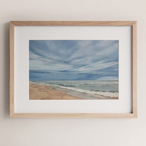 Art Print of &quot;Storm&#39;s a-brewin&#39;&quot;, Landcsape Wall Art, Seascape Ocean Painting, Outer Banks Beach Art, Stormy Skies Art