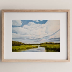 Art Print of &quot;Slow Down&quot;, Coastal Marsh Sunset Painting, Landscape Wall Art, Sunrise Lover Gift