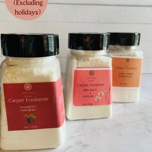 Handmade Carpet Freshener, Odor Eliminating powder, Carpet Deodorizer, carpet refresher, carpet powder, choose your own scent, 8oz