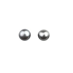 May include: A pair of silver pearl earrings.