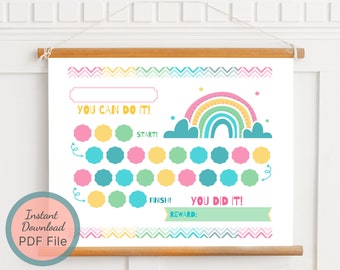 Printable Rainbow Reward Chart / Editable Behavior Chart for Kids / Reward Sticker Chart / Training Chart / Positive Reinforcement Program