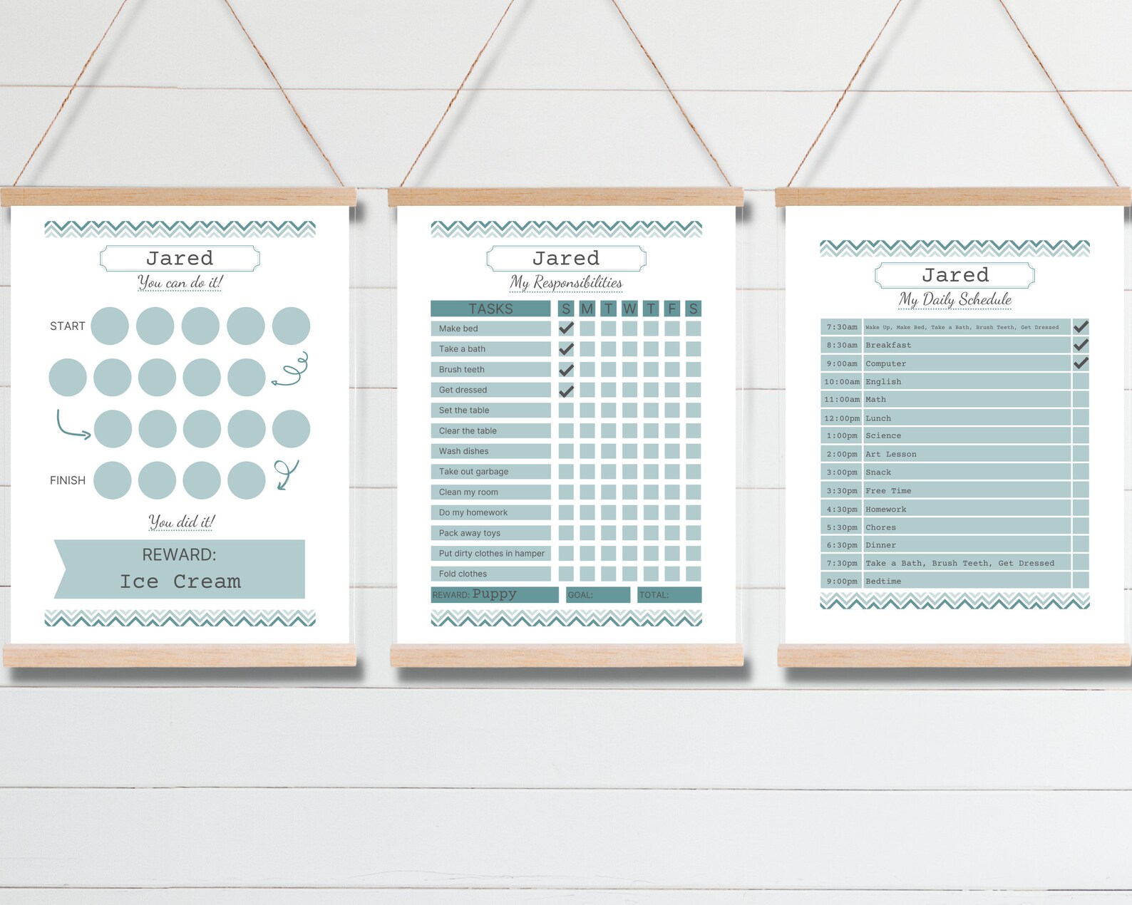 Printable Reward Chart, Chore Chart, Daily Schedule Chart / Positive ...