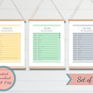 Printable Kids Daily Schedule / Editable Home School Daily Planner / Editable Daily Routine Schedule / Simple Visual Schedule Chart