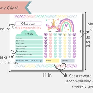 Printable Unicorn Reward Chart, Chore Chart, Daily Schedule Chart ...