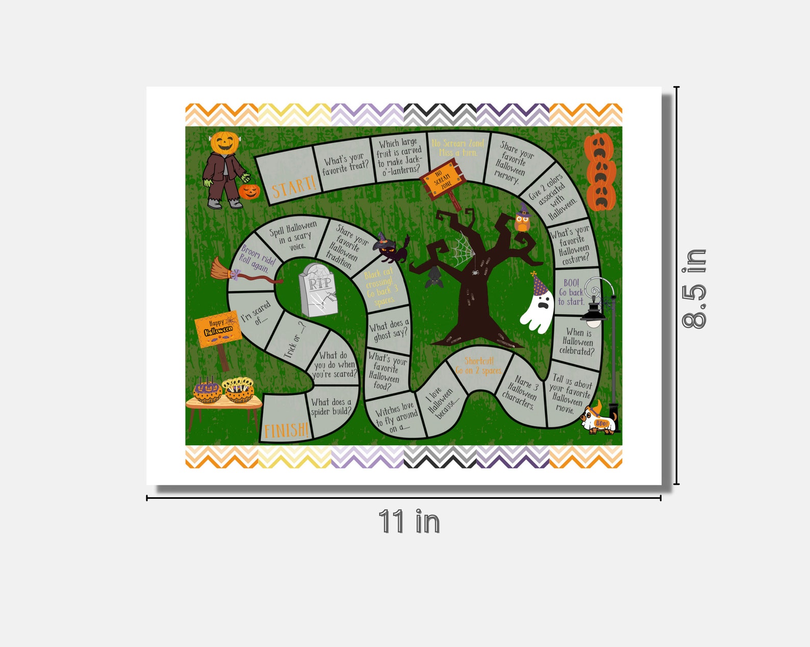 Printable Halloween Board Game for Kids / Halloween School - Etsy