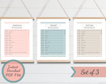 Printable Kids Daily Schedule / Editable Home School Daily Planner / Editable Daily Routine Schedule / Simple Visual Schedule Chart