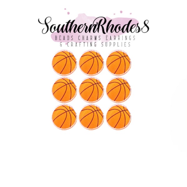 Basketball Acrylic Shape Cabochon 10 Pieces | Laser Cut Acrylic Shape | Acrylic Earring Supplies | DIY Earrings