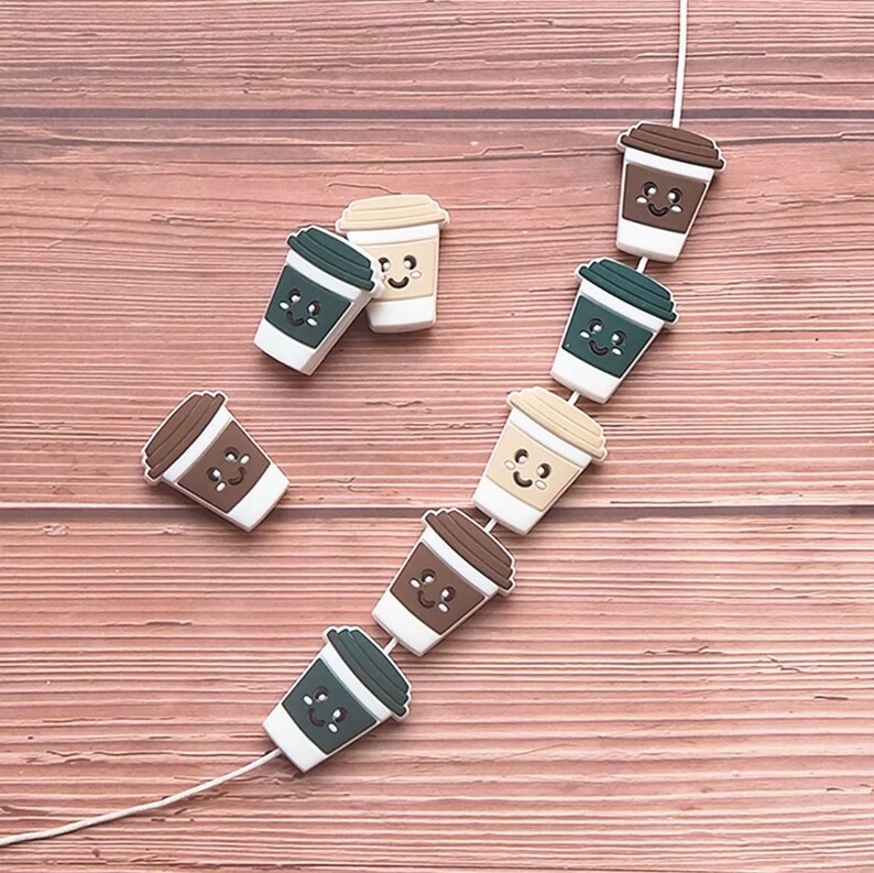 Coffee Cup Silicone Focal Beads Focal Beads Beadable Pen Etsy