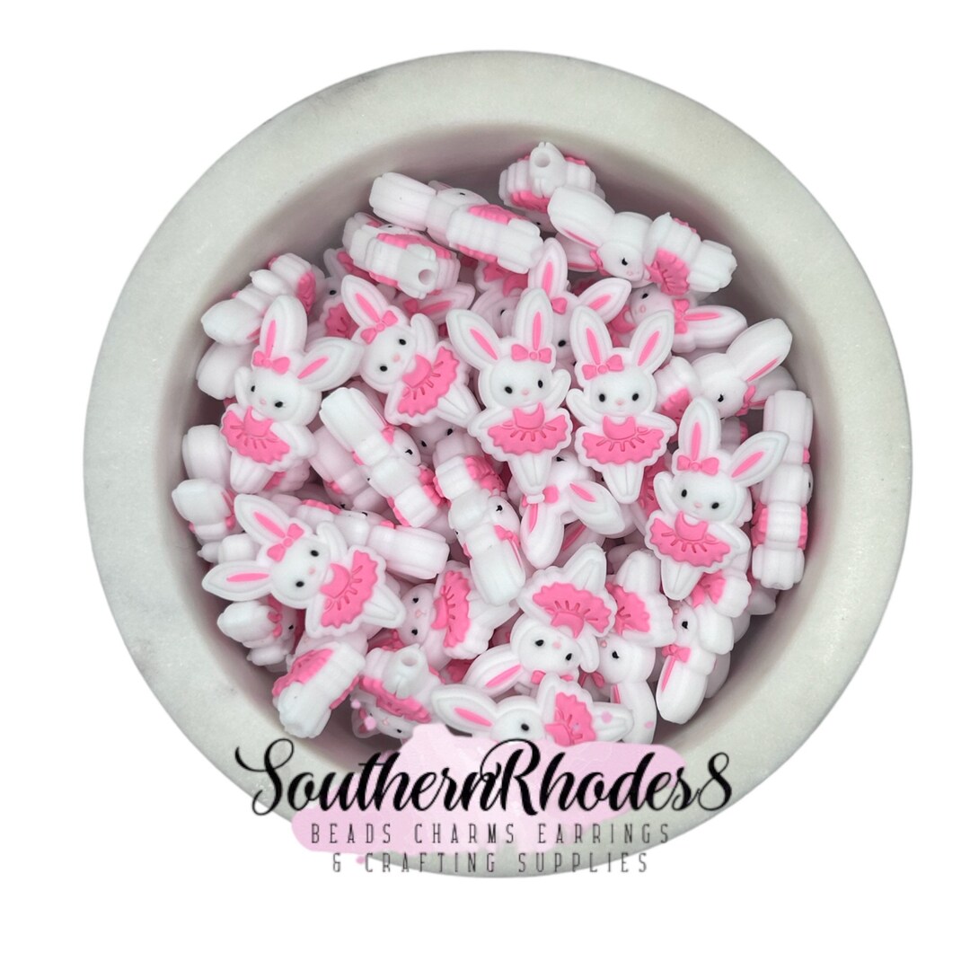 Pink Ballerina Bunny Rabbit Silicone Focal Bead Focal Beads Etsy