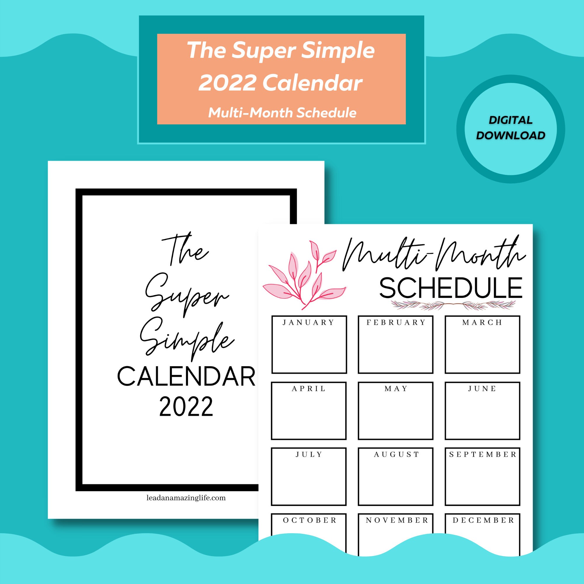super-simple-2022-calendar-printable-pdf-monthly-planner-printable-calendar-multi-month-schedule-instant-download-etsy