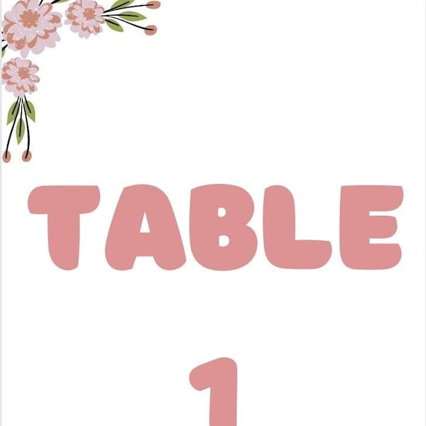 Table Placement Cards Template Etsy