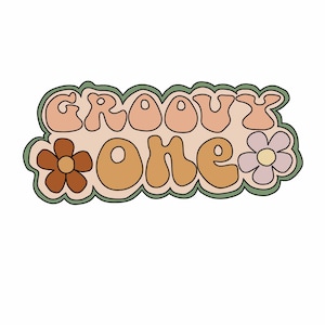 Groovy one PNG, groovy birthday, first birthday png, retro first birthday party digital file, cake smash outfit, groovy one