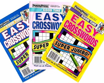 Lot 3 Penny Press Dell Good Time Super Jumbo Issue Crossword Puzzle Books