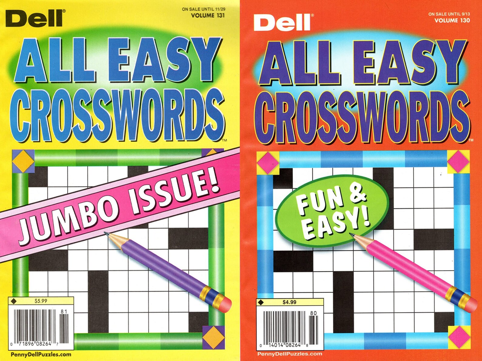 Dell Puzzle Books | Pack of 2 Dell All Easy Crossword Puzzle Books - Etsy