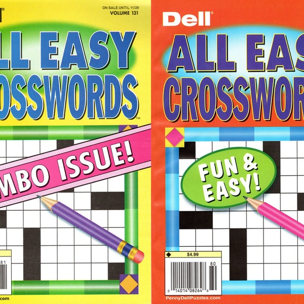 Dell Puzzle Books | Pack of 2 Dell All Easy Crossword Puzzle Books