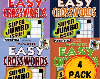 Lot of 4 Penny Press Favorite Easy Crossword Puzzle Books