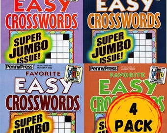 Lotto 5 Libri Cruciverba Dell Penny Press – Super Jumbo, Facili, Non Ordinati