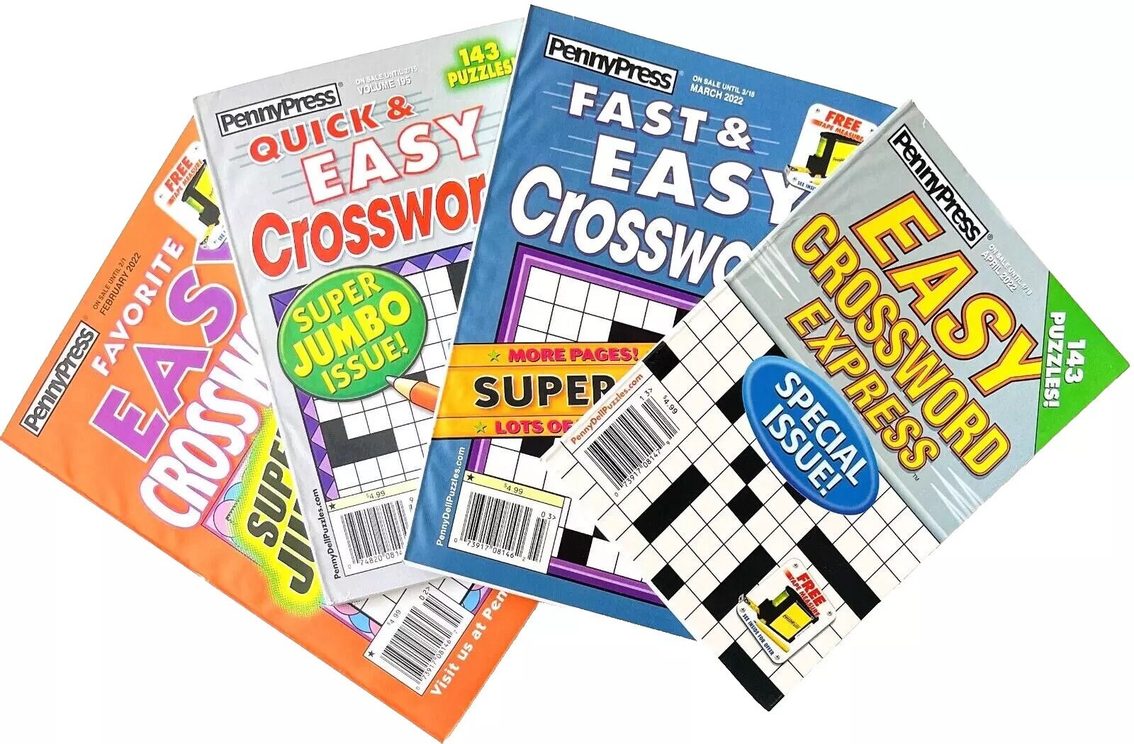 Lot 4 dell penny press easy quick express super jumbo crossword ...