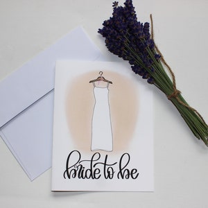 Pack of 6 Bride to Be Greeting Cards with Envelopes - Neutral Card Set -  Greeting Card Blank - Bridal Shower Card for the Bride to Be