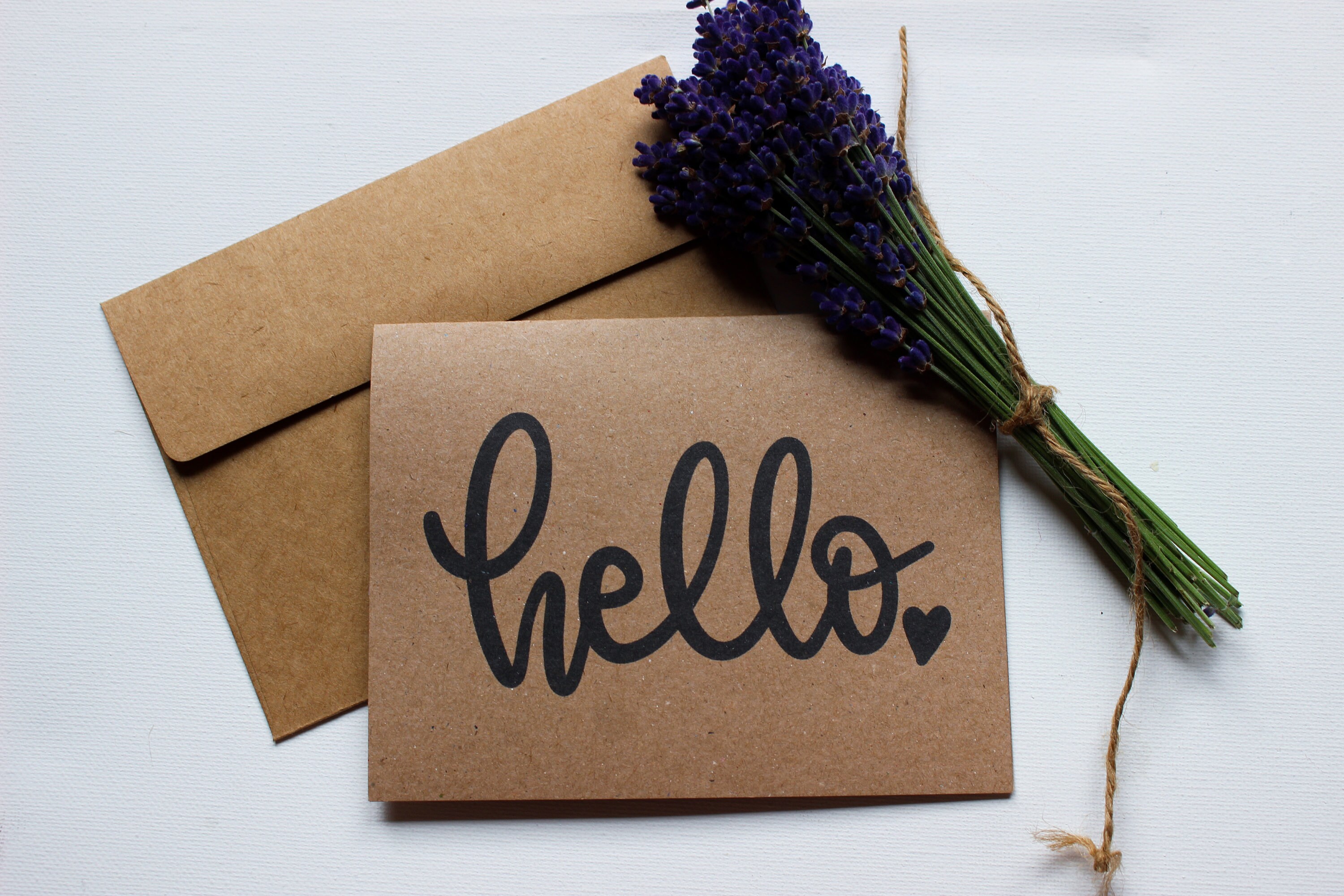 Boxed small blank cards, round-horned kraft paper, handwritten