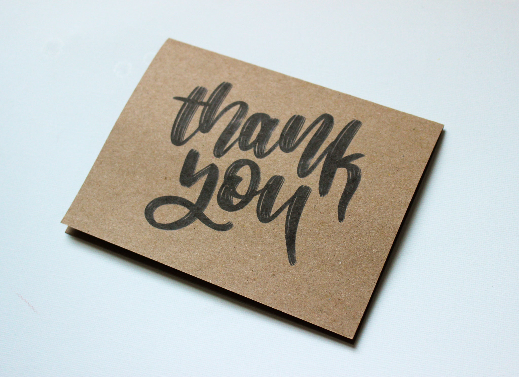 Pack of 6 Kraft Paper Thank You Notecard Set With Envelopes Etsy