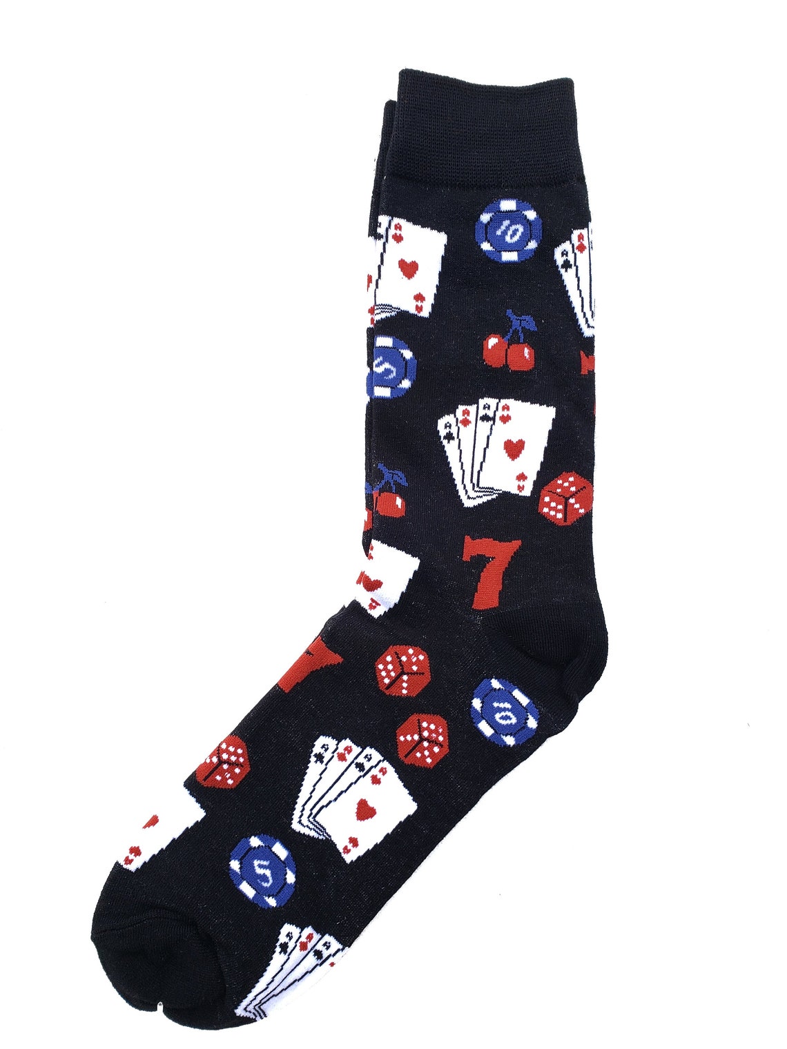 Men's Playing Cards Socks Novelty Crew Socks Funny Etsy