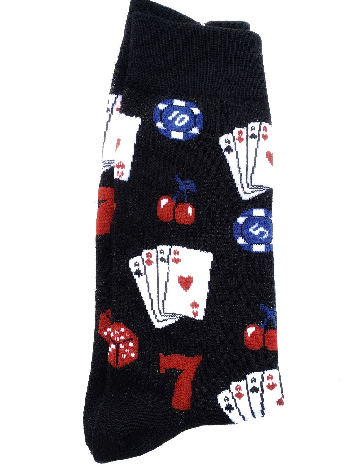 Men's Playing Cards Socks Novelty Crew Socks Funny Etsy
