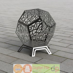 Ball Fire Pit DXF files for plasma, laser cutting, CNC. Portable Fire Pit for Garden, Welded Fire Pit For Camping, DIY Firepit.