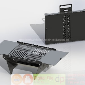 Portable folding grill, fire pit with grill grate, Firepit flatpack DXF Collapsible grill for welding