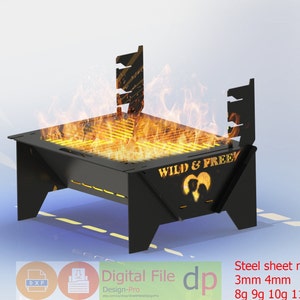 Fire Pit Dxf Files,Fire Pit Portable,Diy Fire Pit, BBQ Dxf files for plasma, Grill Fire Pit, Dxf For Cnc ,Foldable Fire Pit, Laser Cut File