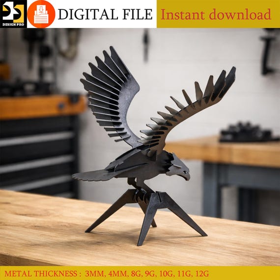 Eagle, Digital product. DXF file plasma, laser cutting. DIY metalwork. Ready-made files for plasma cutting.